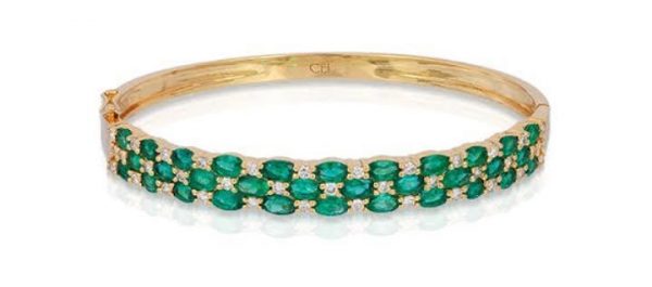 Emerald Diamond Bangle